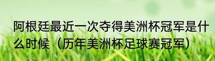 阿根廷最近一次夺得美洲杯冠军是什么时候（历年美洲杯足球赛冠军）