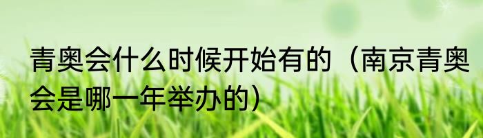 青奥会什么时候开始有的（南京青奥会是哪一年举办的）