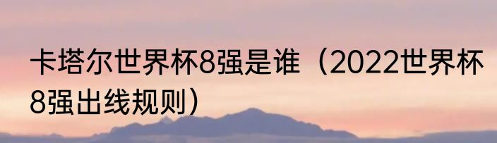 卡塔尔世界杯8强是谁（2022世界杯8强出线规则）