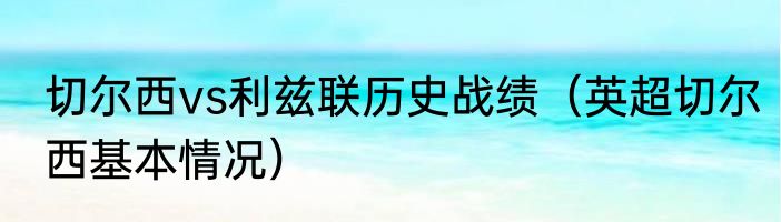 切尔西vs利兹联历史战绩（英超切尔西基本情况）