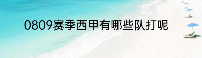 0809赛季西甲有哪些队打呢