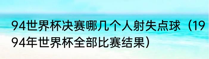 94世界杯决赛哪几个人射失点球（1994年世界杯全部比赛结果）