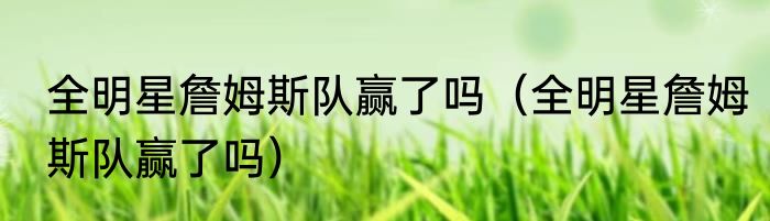 全明星詹姆斯队赢了吗（全明星詹姆斯队赢了吗）