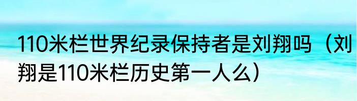 110米栏世界纪录保持者是刘翔吗（刘翔是110米栏历史第一人么）