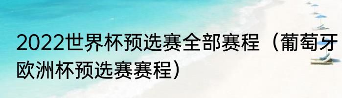 2022世界杯预选赛全部赛程（葡萄牙欧洲杯预选赛赛程）