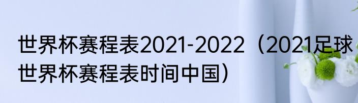 世界杯赛程表2021-2022（2021足球世界杯赛程表时间中国）