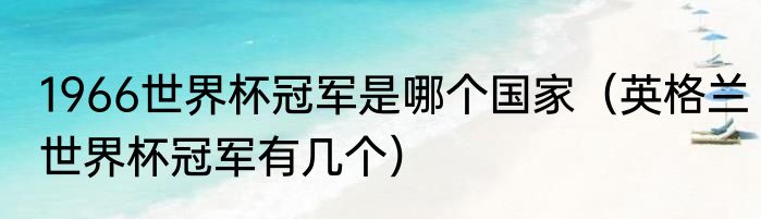 1966世界杯冠军是哪个国家（英格兰世界杯冠军有几个）
