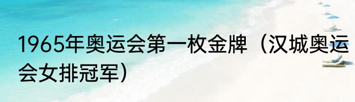 1965年奥运会第一枚金牌（汉城奥运会女排冠军）