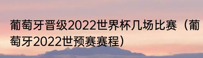 葡萄牙晋级2022世界杯几场比赛（葡萄牙2022世预赛赛程）