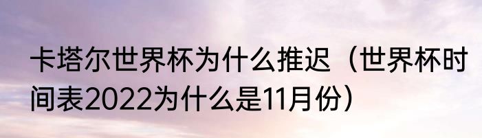 卡塔尔世界杯为什么推迟（世界杯时间表2022为什么是11月份）