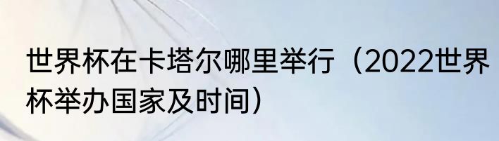 世界杯在卡塔尔哪里举行（2022世界杯举办国家及时间）