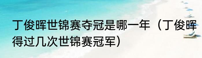 丁俊晖世锦赛夺冠是哪一年（丁俊晖得过几次世锦赛冠军）