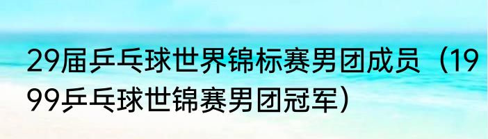 29届乒乓球世界锦标赛男团成员（1999乒乓球世锦赛男团冠军）
