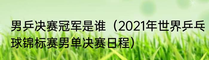 男乒决赛冠军是谁（2021年世界乒乓球锦标赛男单决赛日程）