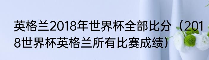 英格兰2018年世界杯全部比分（2018世界杯英格兰所有比赛成绩）
