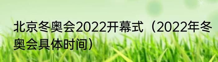 北京冬奥会2022开幕式（2022年冬奥会具体时间）