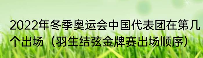 2022年冬季奥运会中国代表团在第几个出场（羽生结弦金牌赛出场顺序）