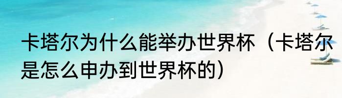 卡塔尔为什么能举办世界杯（卡塔尔是怎么申办到世界杯的）
