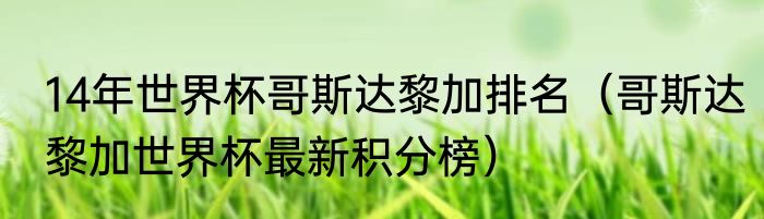 14年世界杯哥斯达黎加排名（哥斯达黎加世界杯最新积分榜）