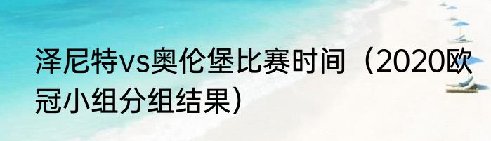 泽尼特vs奥伦堡比赛时间（2020欧冠小组分组结果）