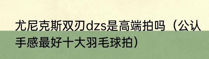 尤尼克斯双刃dzs是高端拍吗（公认手感最好十大羽毛球拍）