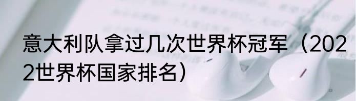 意大利队拿过几次世界杯冠军（2022世界杯国家排名）