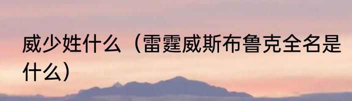 威少姓什么（雷霆威斯布鲁克全名是什么）