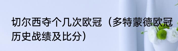 切尔西夺个几次欧冠（多特蒙德欧冠历史战绩及比分）
