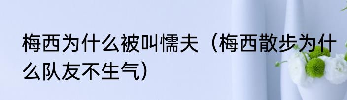 梅西为什么被叫懦夫（梅西散步为什么队友不生气）