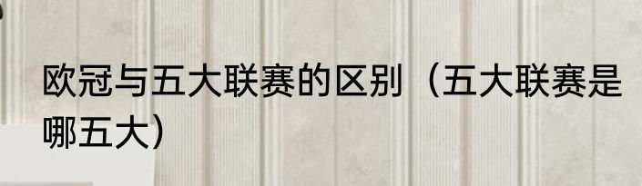 欧冠与五大联赛的区别（五大联赛是哪五大）
