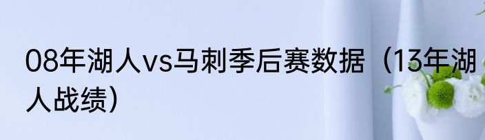 08年湖人vs马刺季后赛数据（13年湖人战绩）