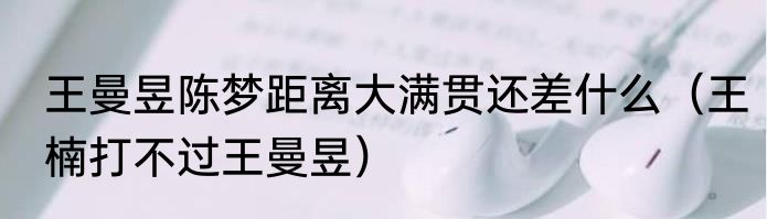 王曼昱陈梦距离大满贯还差什么（王楠打不过王曼昱）