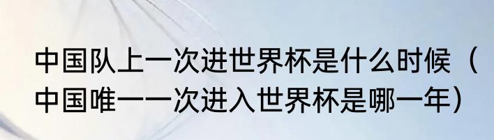 中国队上一次进世界杯是什么时候（中国唯一一次进入世界杯是哪一年）