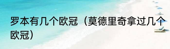 罗本有几个欧冠（莫德里奇拿过几个欧冠）