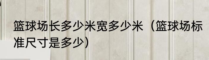 篮球场长多少米宽多少米（篮球场标准尺寸是多少）