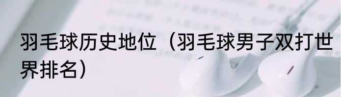 羽毛球历史地位（羽毛球男子双打世界排名）