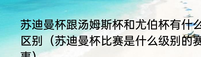 苏迪曼杯跟汤姆斯杯和尤伯杯有什么区别（苏迪曼杯比赛是什么级别的赛事）