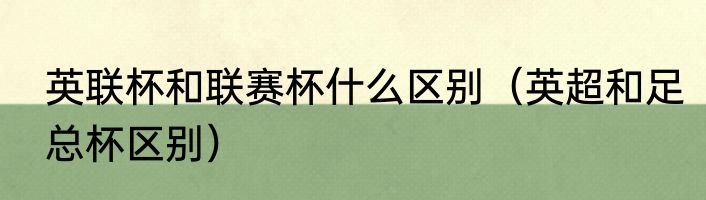 英联杯和联赛杯什么区别（英超和足总杯区别）