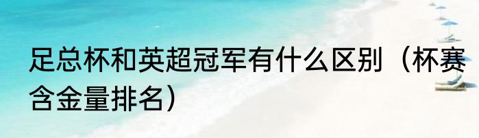 足总杯和英超冠军有什么区别（杯赛含金量排名）