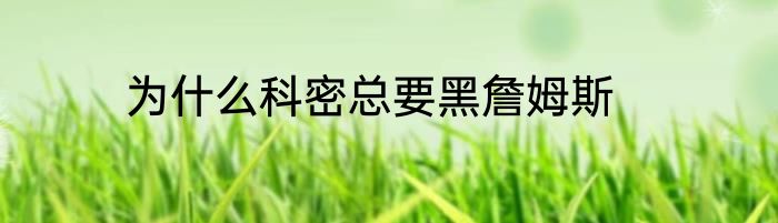 为什么科密总要黑詹姆斯