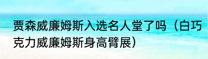 贾森威廉姆斯入选名人堂了吗（白巧克力威廉姆斯身高臂展）