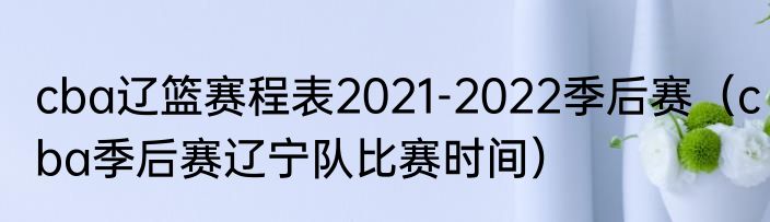 cba辽篮赛程表2021-2022季后赛（cba季后赛辽宁队比赛时间）