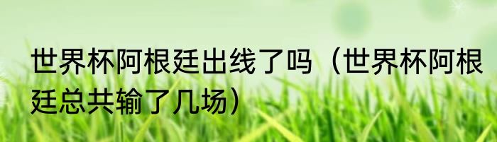 世界杯阿根廷出线了吗（世界杯阿根廷总共输了几场）