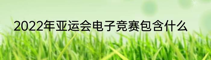 2022年亚运会电子竞赛包含什么