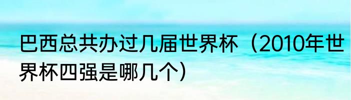 巴西总共办过几届世界杯（2010年世界杯四强是哪几个）