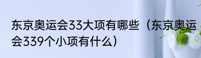 东京奥运会33大项有哪些（东京奥运会339个小项有什么）
