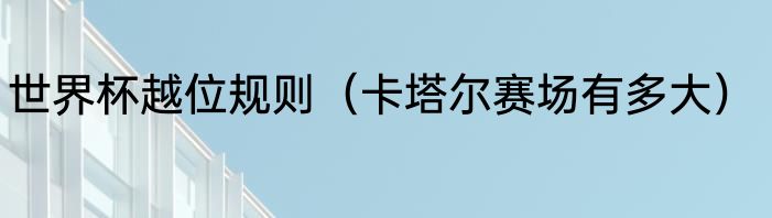 世界杯越位规则（卡塔尔赛场有多大）