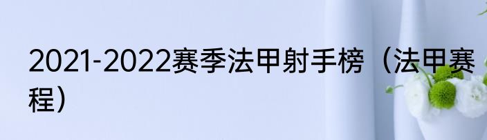 2021-2022赛季法甲射手榜（法甲赛程）