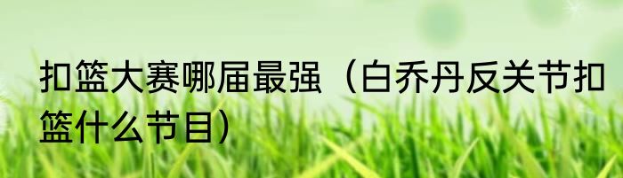 扣篮大赛哪届最强（白乔丹反关节扣篮什么节目）