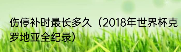 伤停补时最长多久（2018年世界杯克罗地亚全纪录）